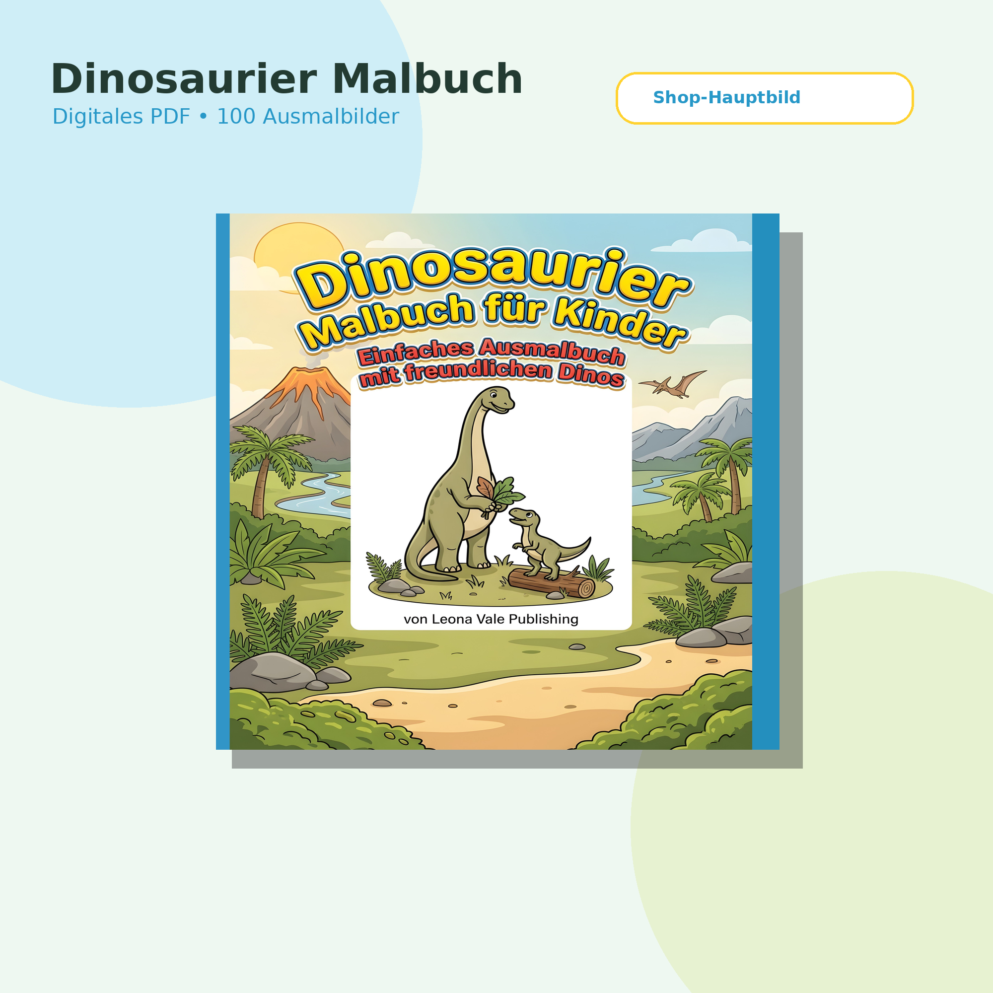 Dino Malbuch für Kinder – Ausmalbilder als PDF