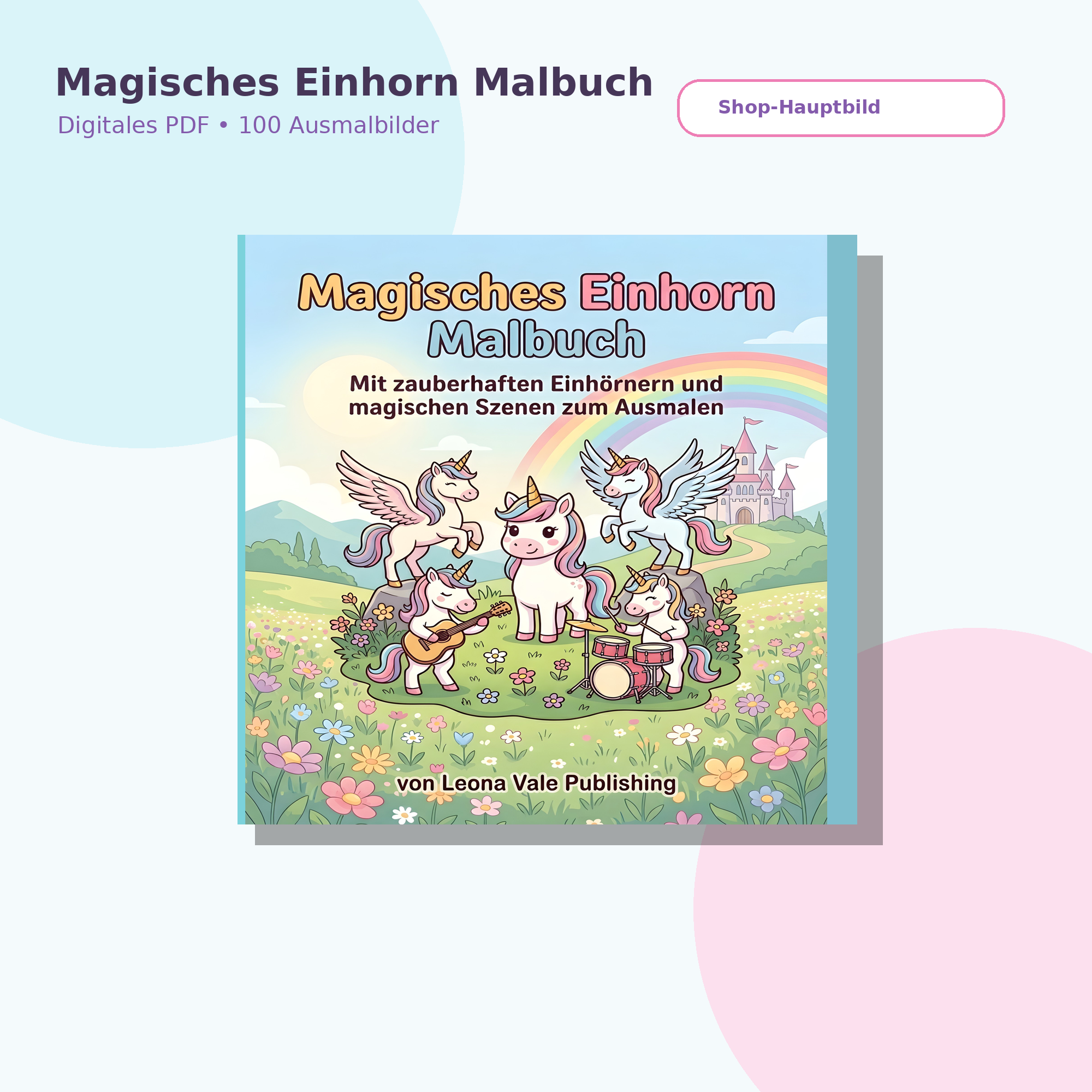 Einhorn Malbuch für Kinder – Magische Ausmalbilder als PDF