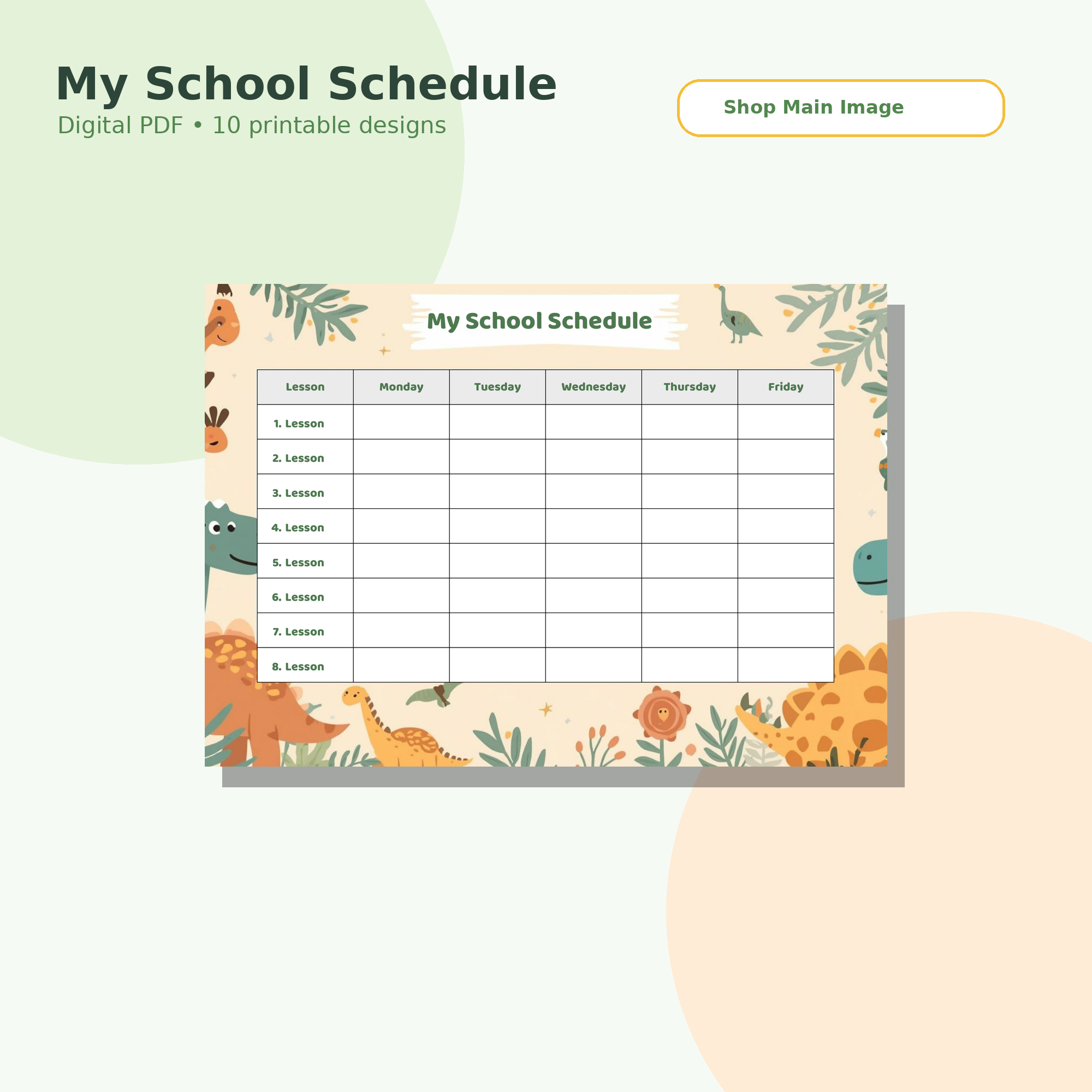 School Timetable for Kids – 10 Printable Templates PDF