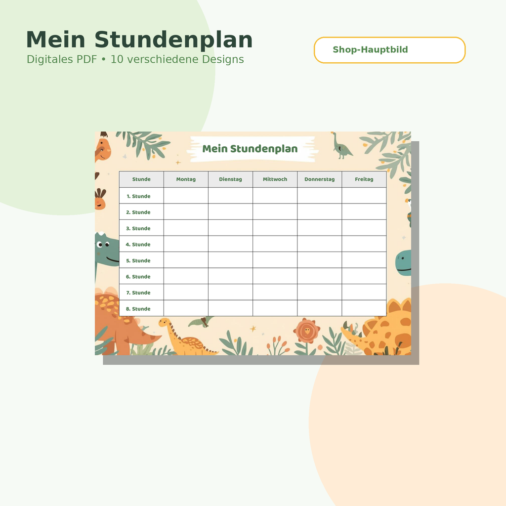 Stundenplan für Kinder – 10 druckbare Vorlagen als PDF