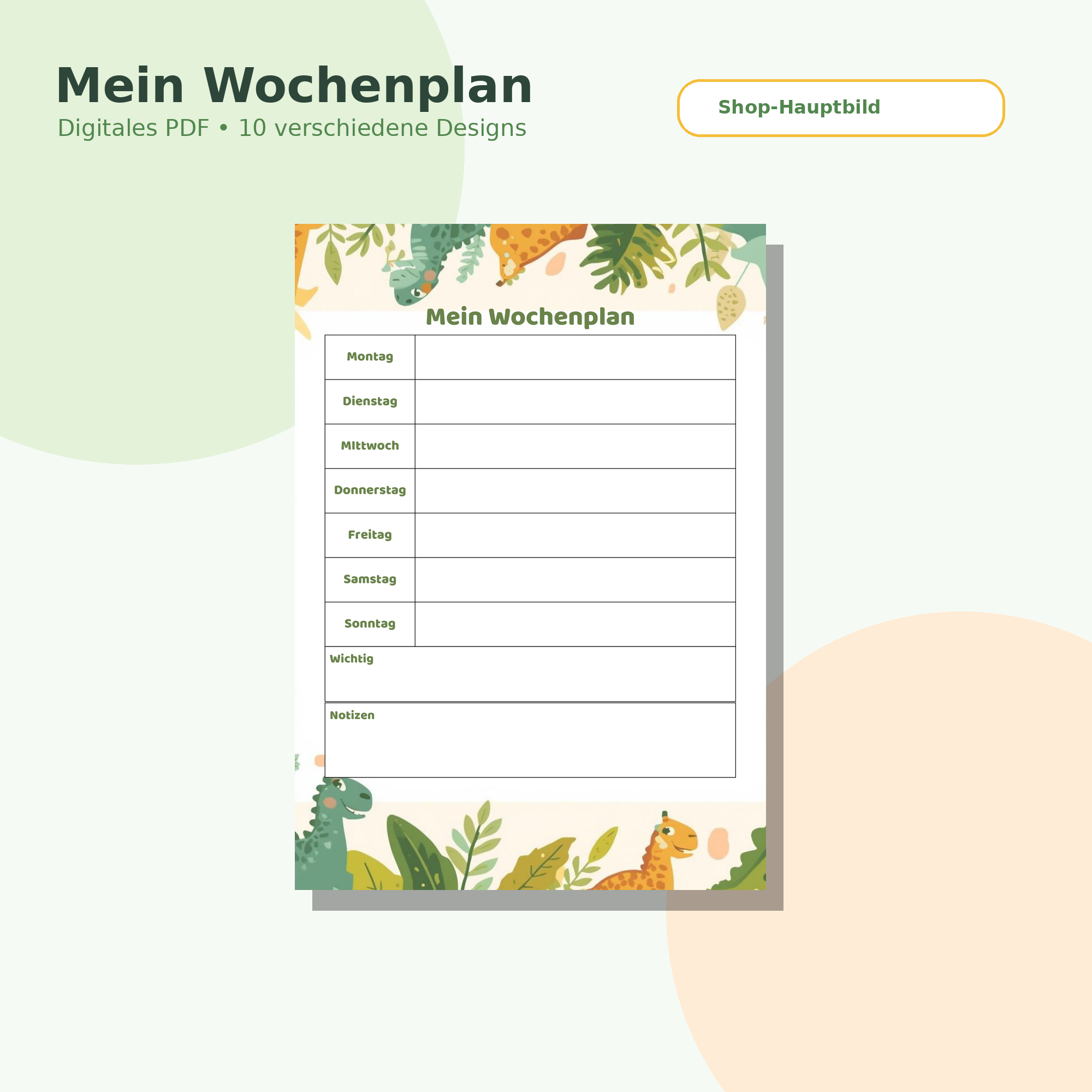 Wochenplaner für Kinder – 10 druckbare Vorlagen als PDF