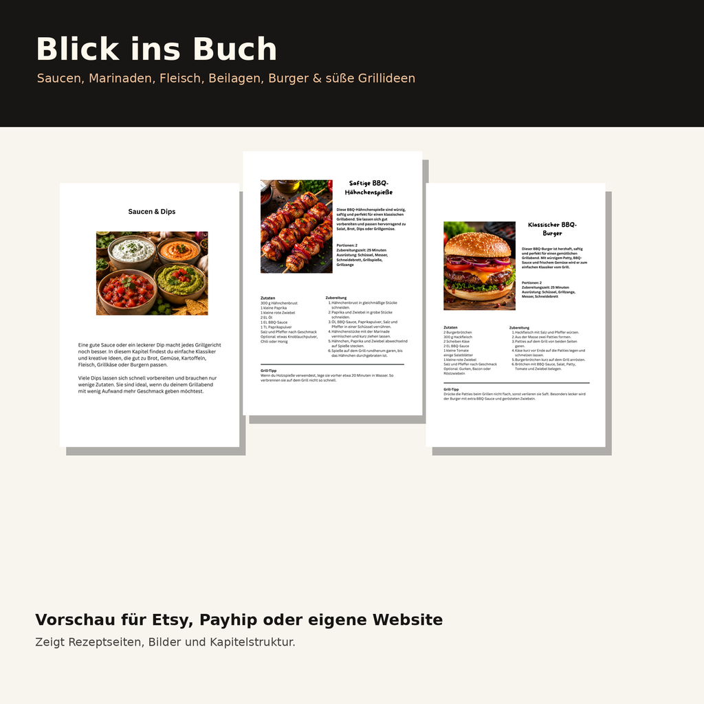 Grillkochbuch – Einfache Rezepte für Grillen, Beilagen & Saucen PDF