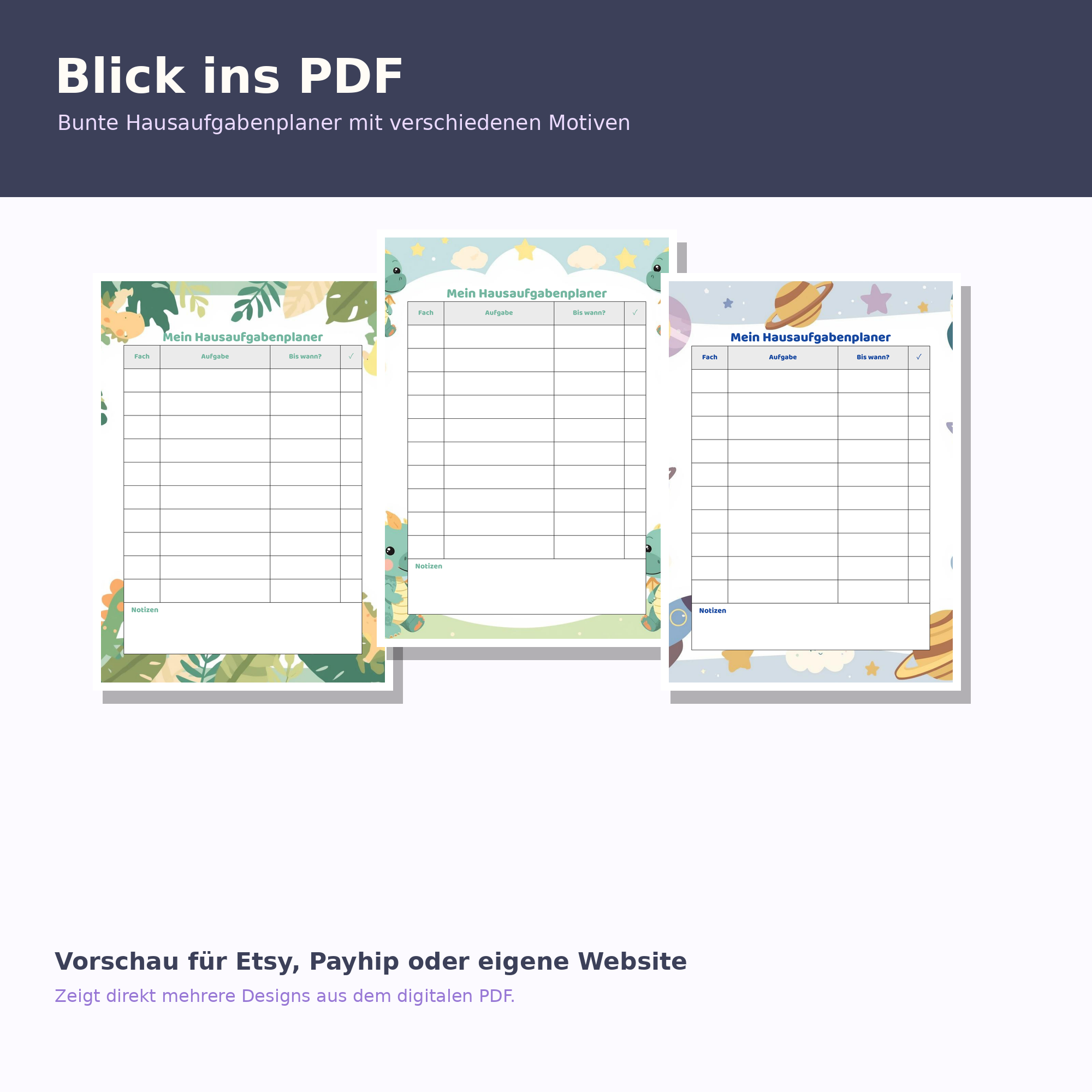 Hausaufgabenplaner für Kinder – 10 druckbare Vorlagen als PDF