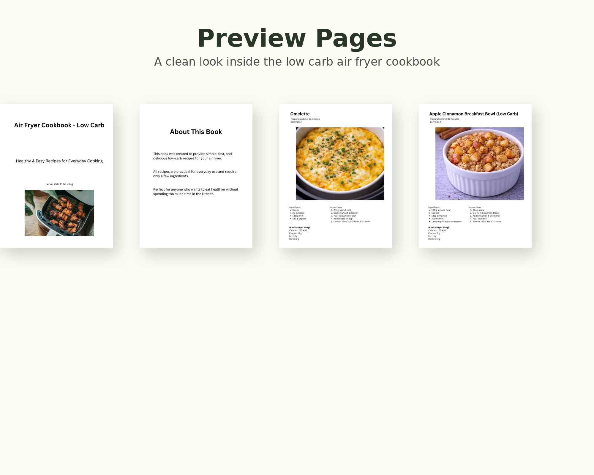Low Carb Airfryer Cookbook – 60 Easy Recipes PDF