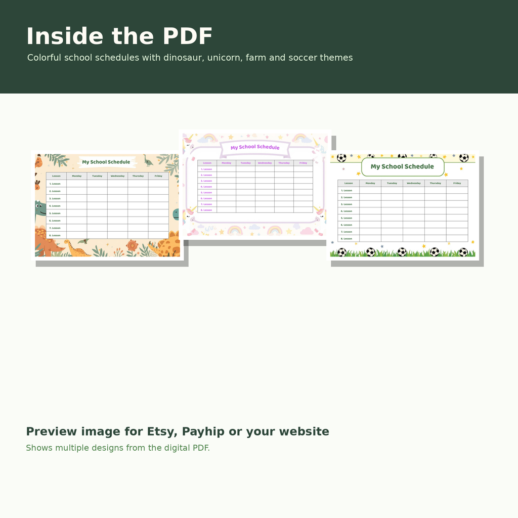 School Timetable for Kids – 10 Printable Templates PDF