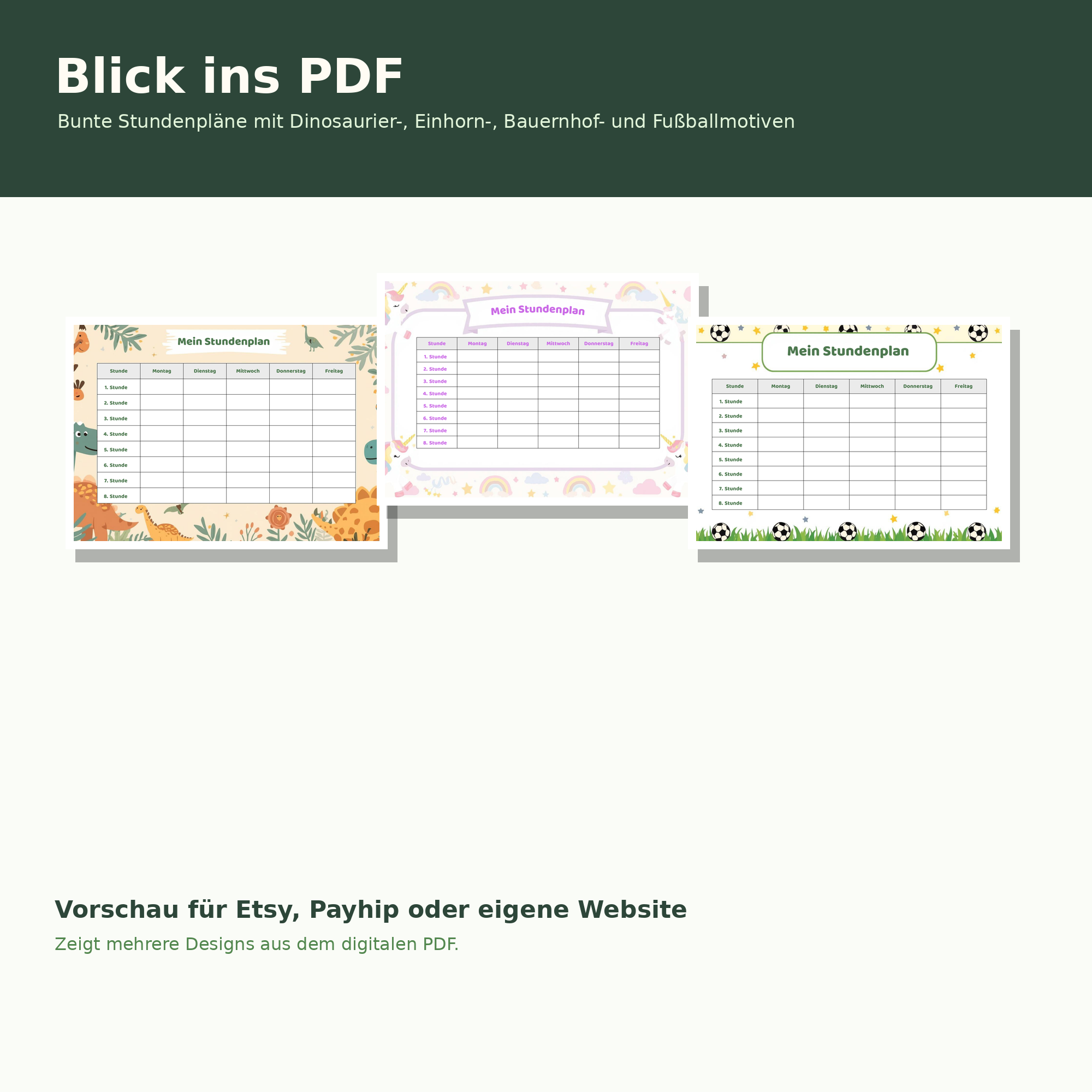 Stundenplan für Kinder – 10 druckbare Vorlagen als PDF
