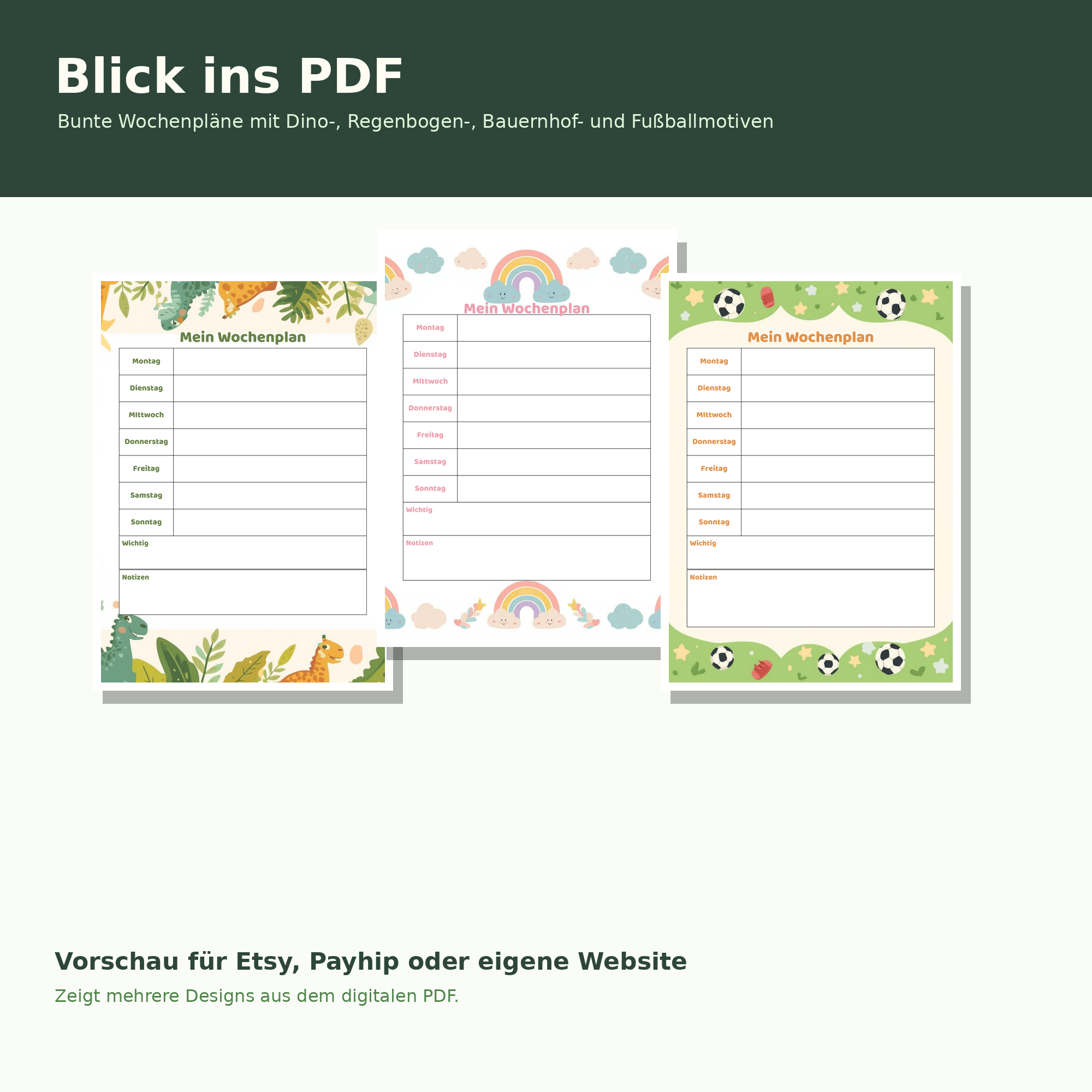 Wochenplaner für Kinder – 10 druckbare Vorlagen als PDF