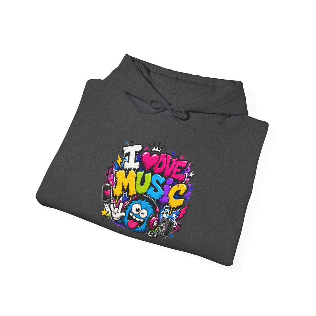 I Love Music Hoodie – Graffiti Music Sweatshirt