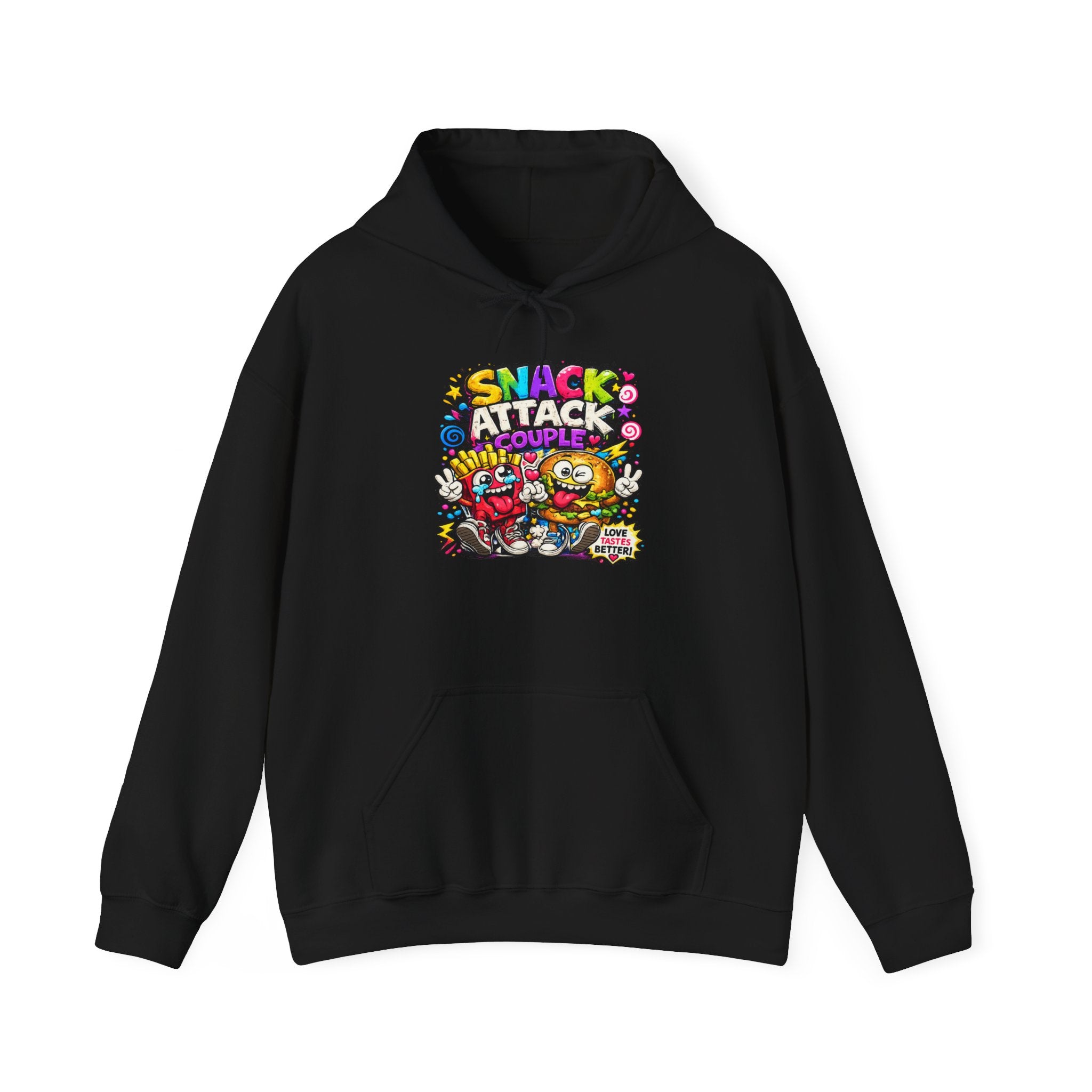 Snack Attack Couple Hoodie – Funny Food Sweatshirt
