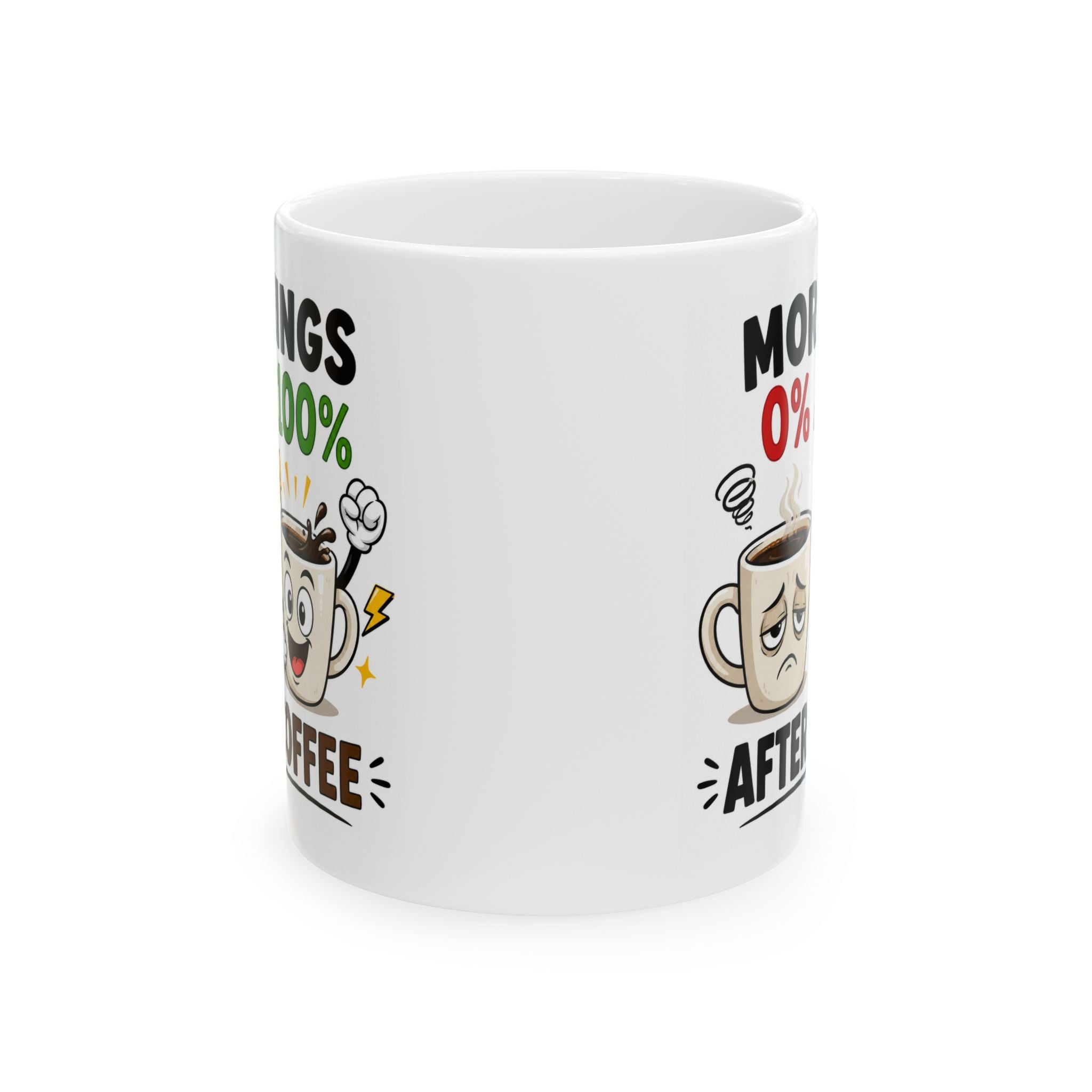 Mornings 0% Coffee 100% Mug – Funny Coffee Cup
