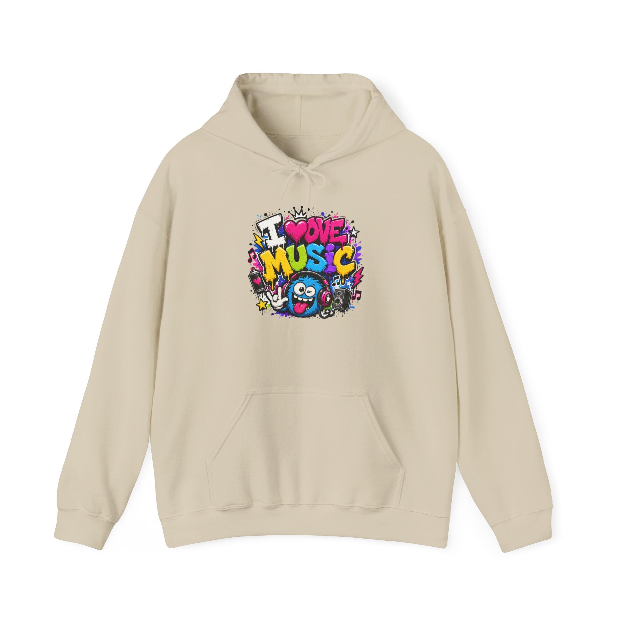 I Love Music Hoodie – Graffiti Music Sweatshirt