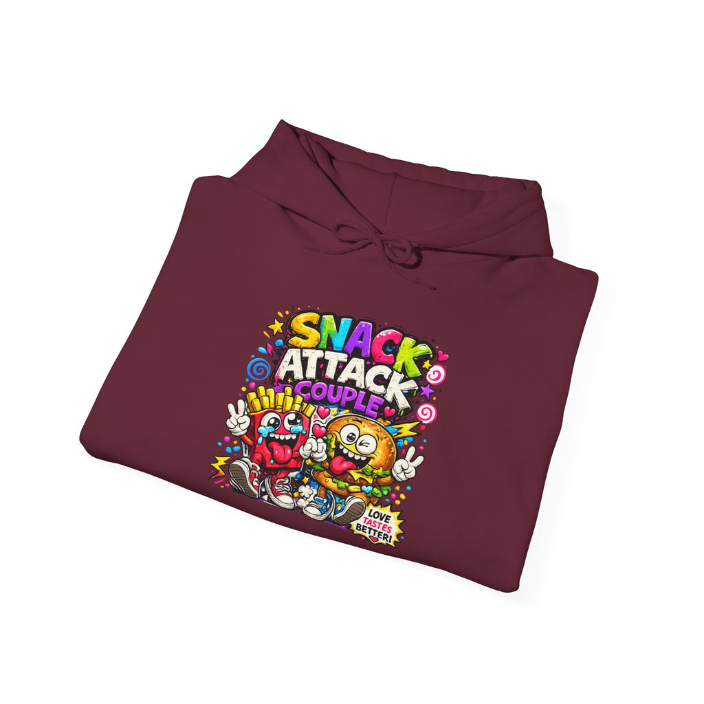 Snack Attack Couple Hoodie – Funny Food Sweatshirt