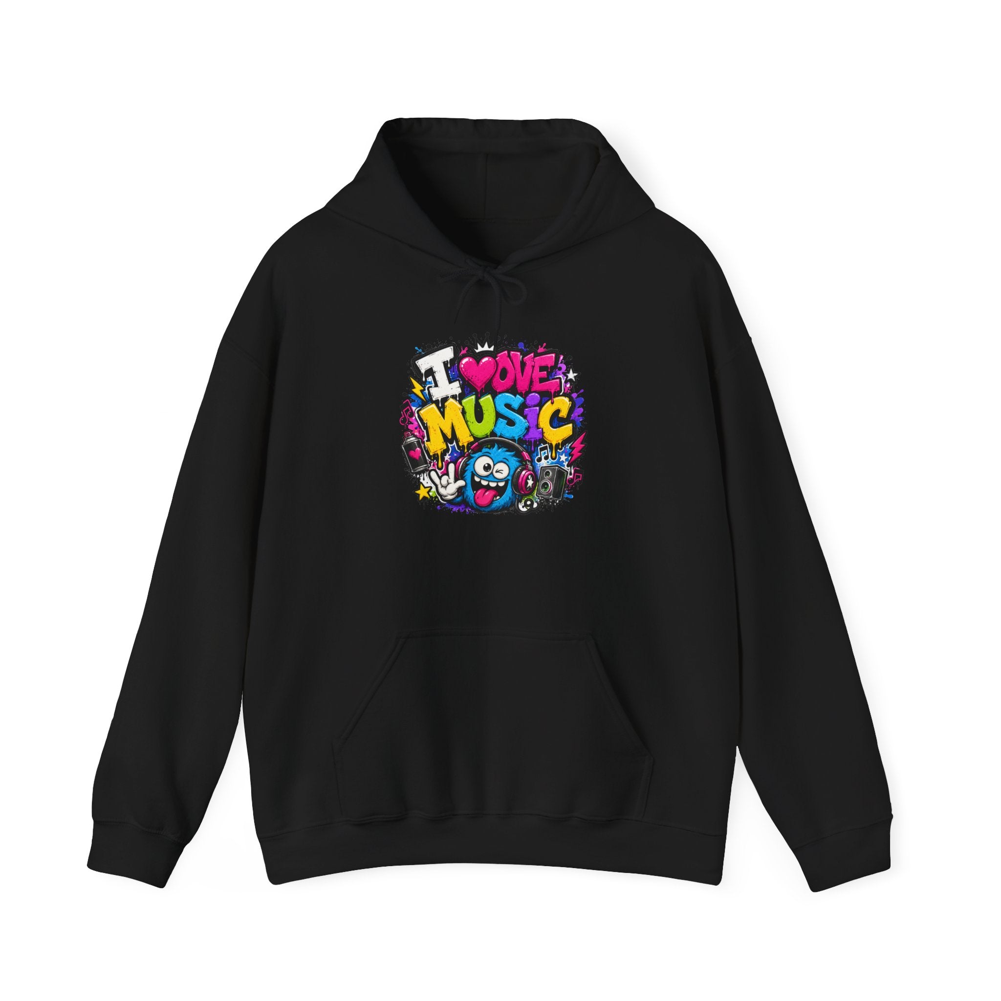 I Love Music Hoodie – Graffiti Music Sweatshirt