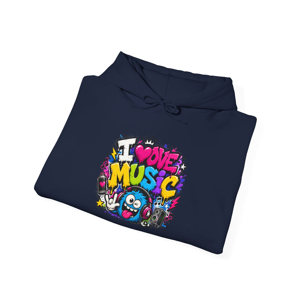 I Love Music Hoodie – Graffiti Music Sweatshirt
