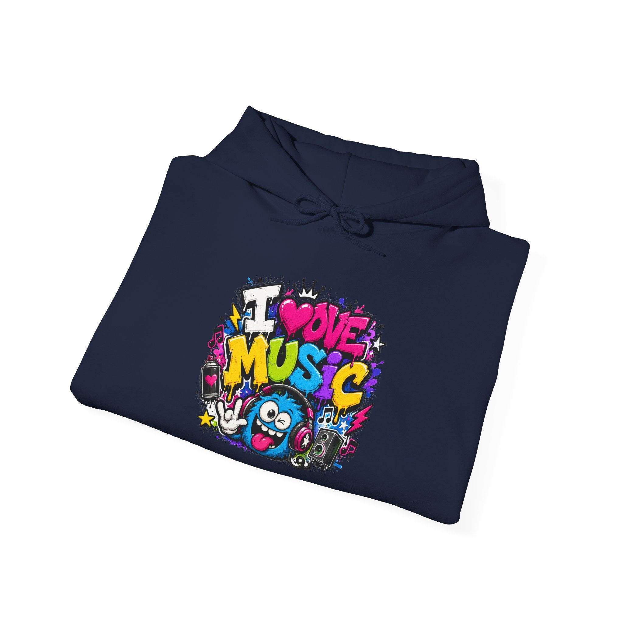 I Love Music Hoodie – Graffiti Music Sweatshirt
