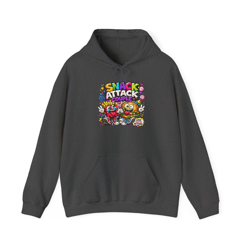 Snack Attack Couple Hoodie – Funny Food Sweatshirt
