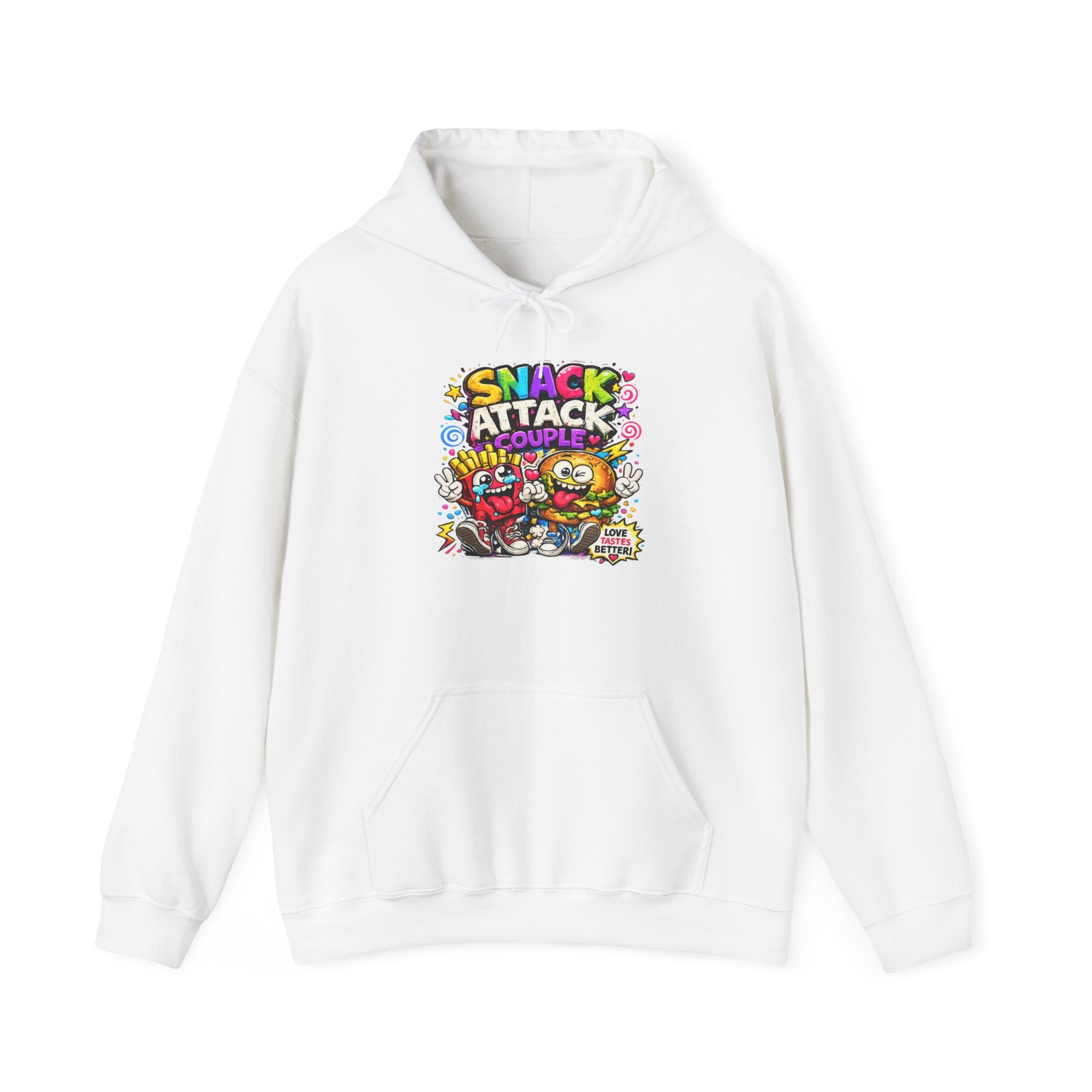 Snack Attack Couple Hoodie – Funny Food Sweatshirt