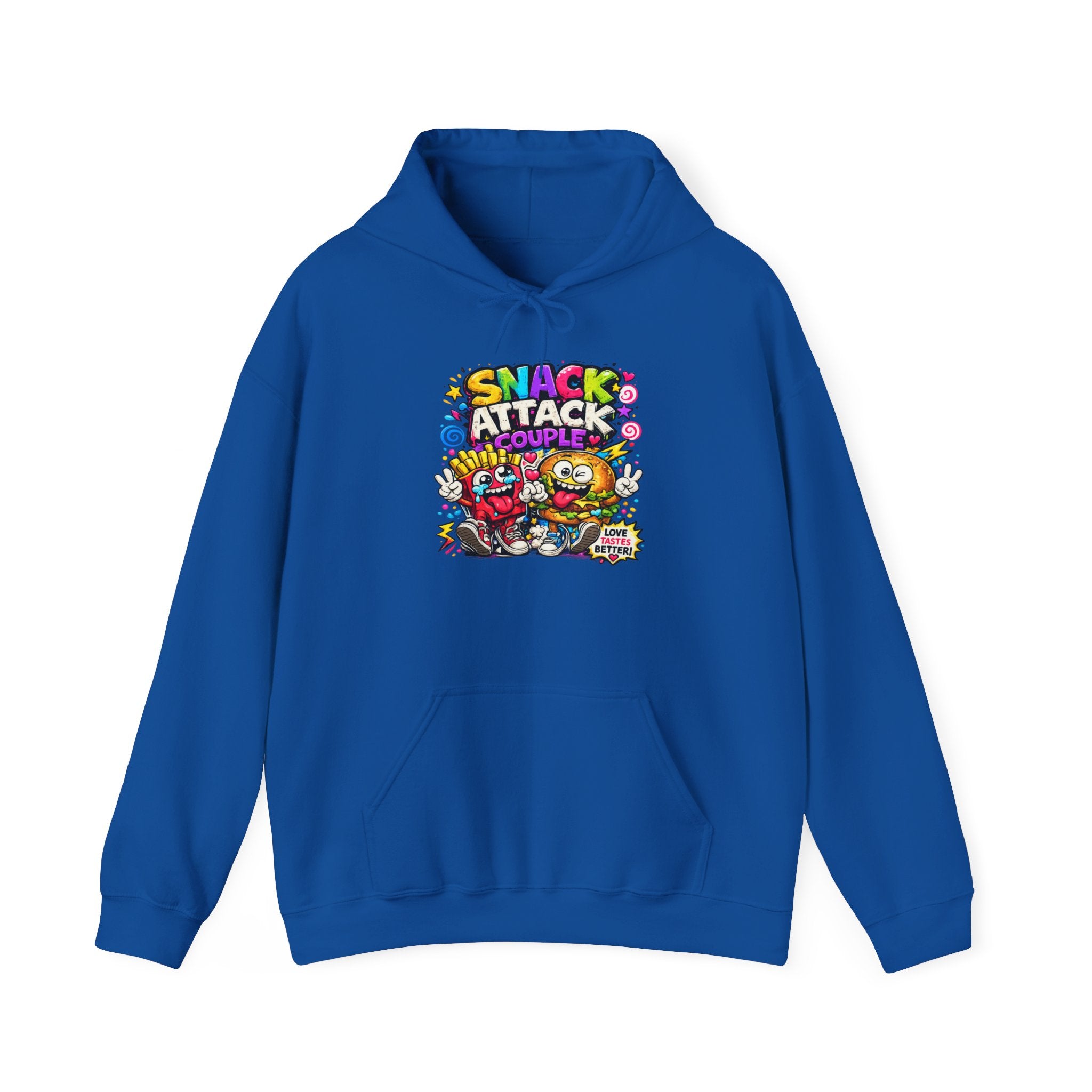 Snack Attack Couple Hoodie – Funny Food Sweatshirt