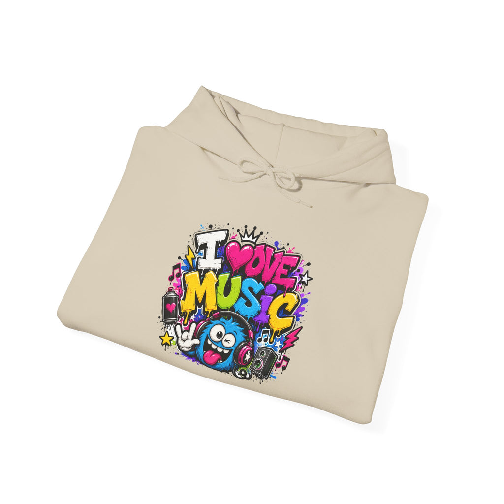 I Love Music Hoodie – Graffiti Music Sweatshirt