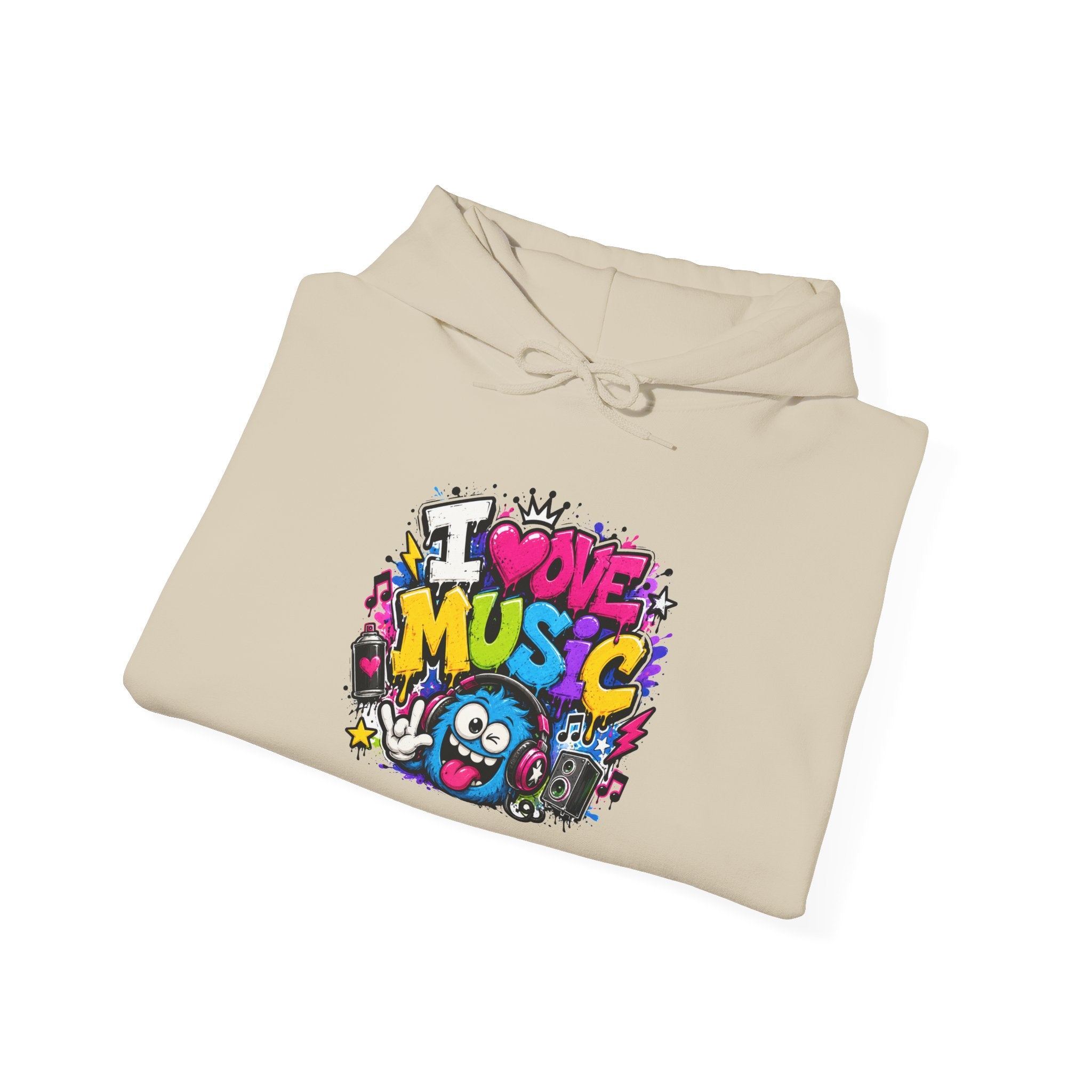 I Love Music Hoodie – Graffiti Music Sweatshirt