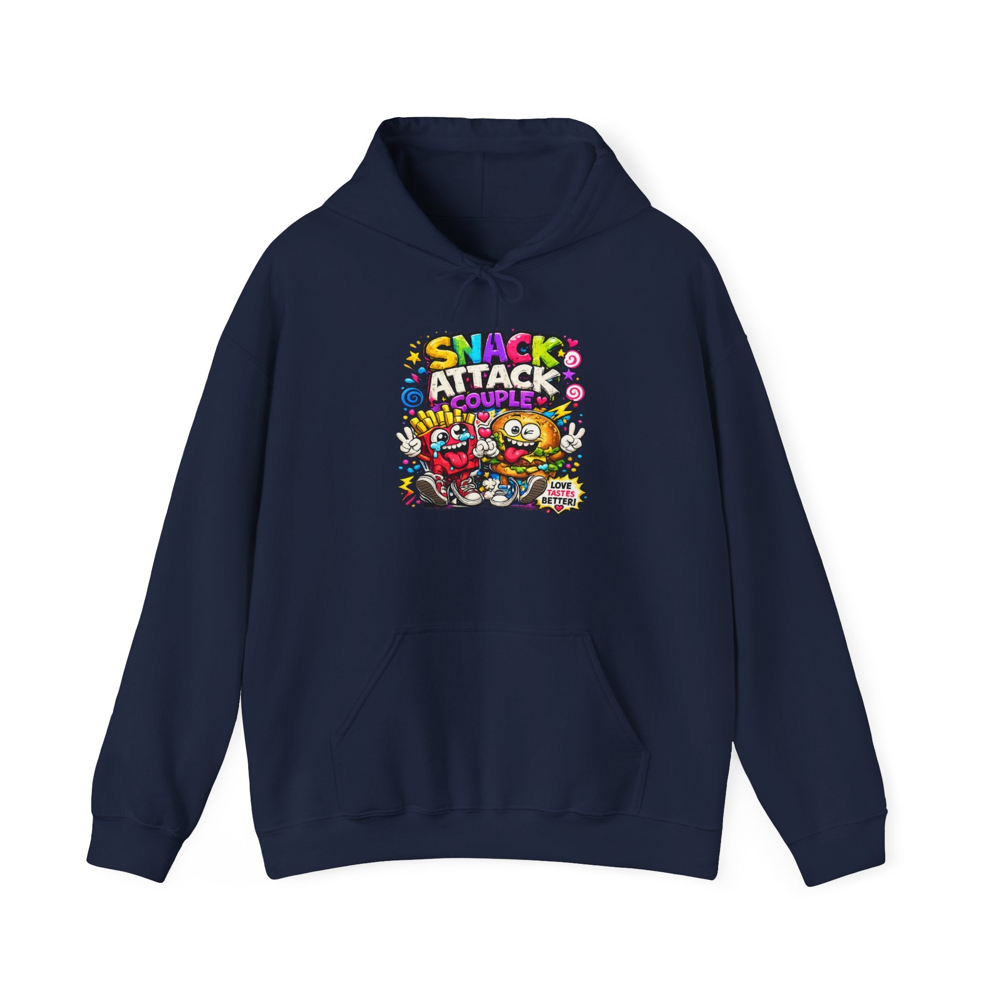 Snack Attack Couple Hoodie – Funny Food Sweatshirt