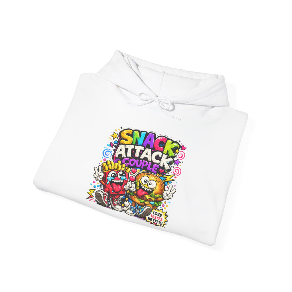 Snack Attack Couple Hoodie – Funny Food Sweatshirt