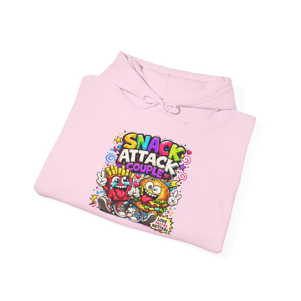 Snack Attack Couple Hoodie – Funny Food Sweatshirt