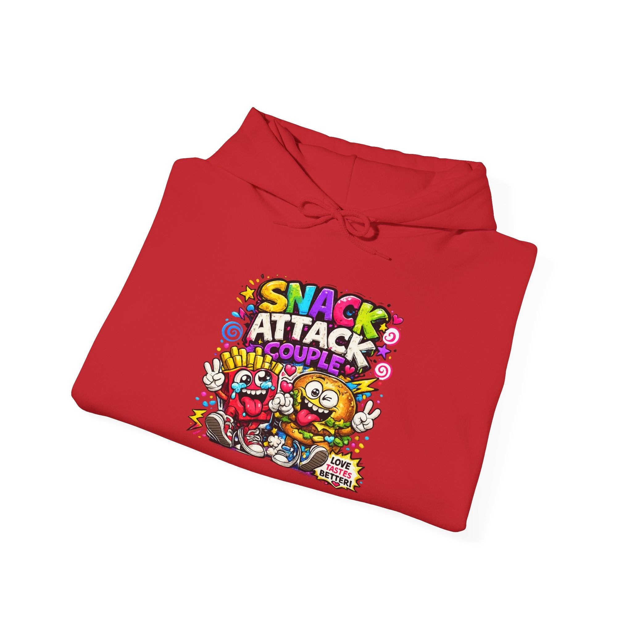 Snack Attack Couple Hoodie – Funny Food Sweatshirt