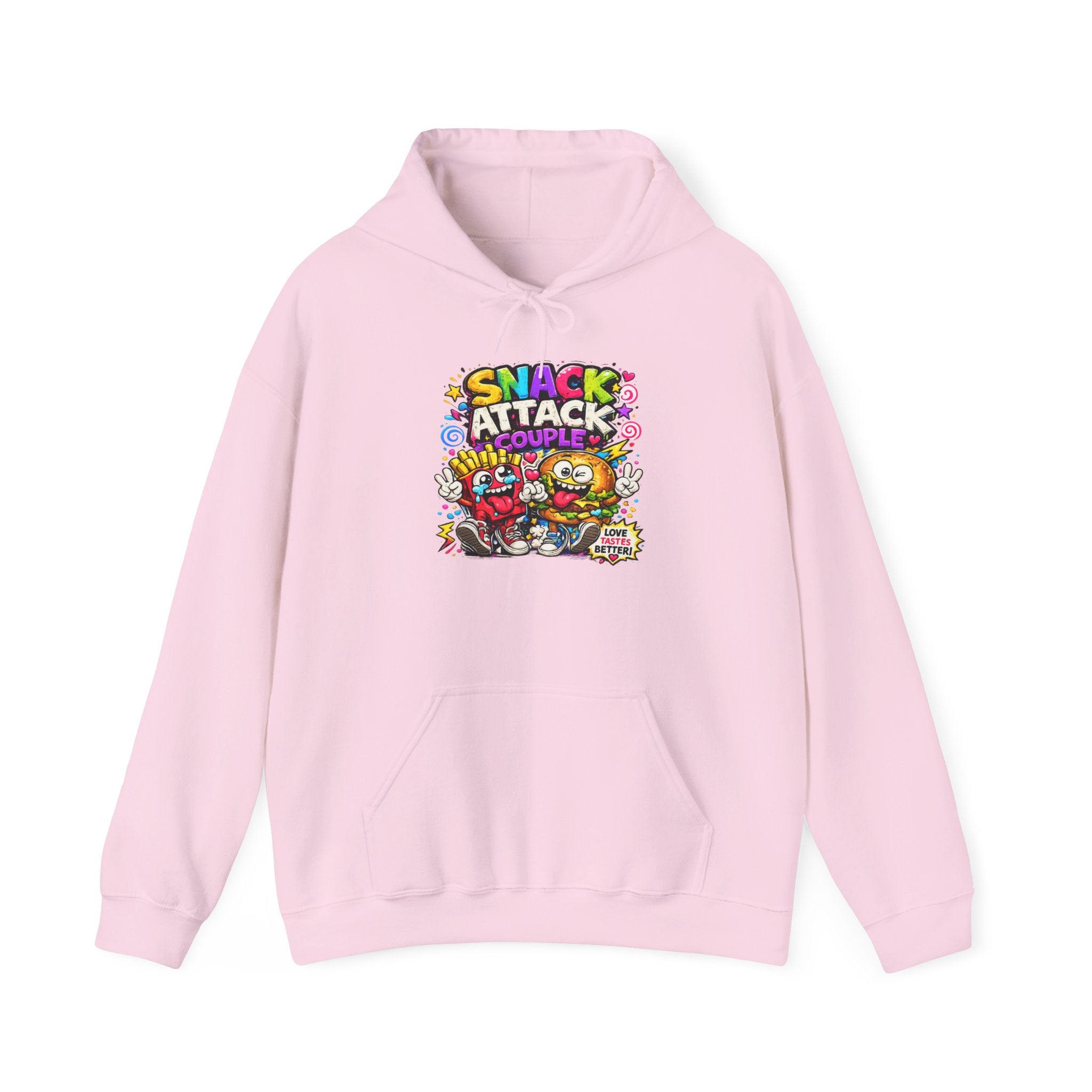 Snack Attack Couple Hoodie – Funny Food Sweatshirt