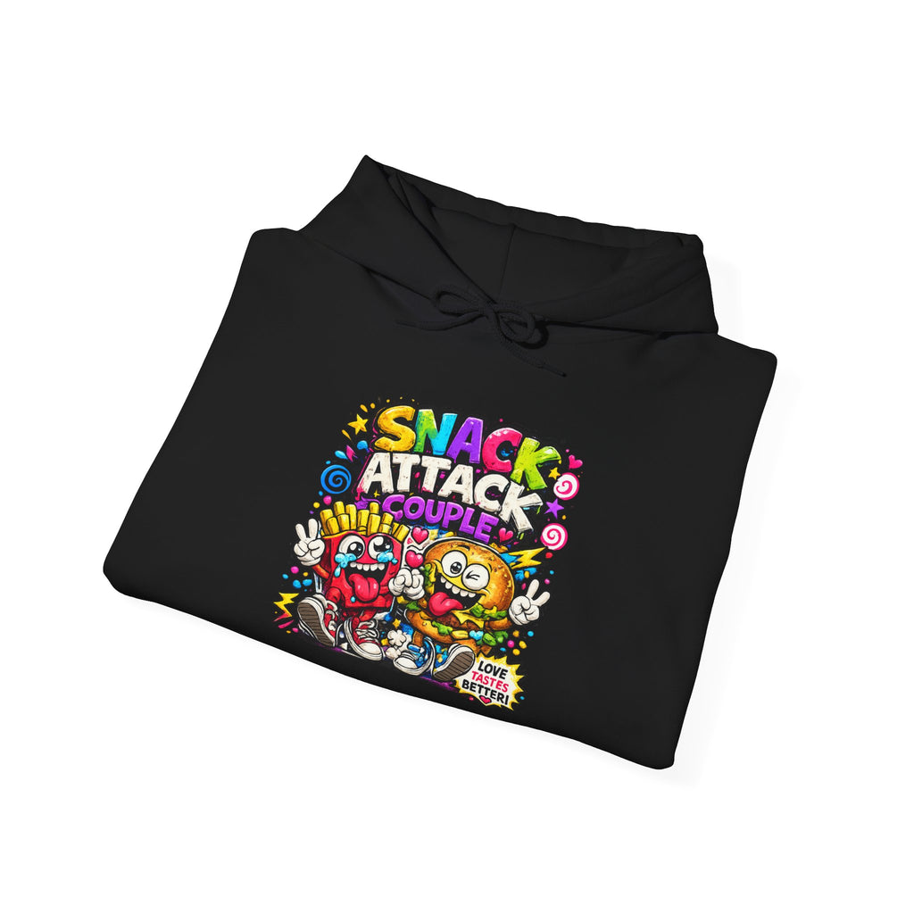 Snack Attack Couple Hoodie – Funny Food Sweatshirt