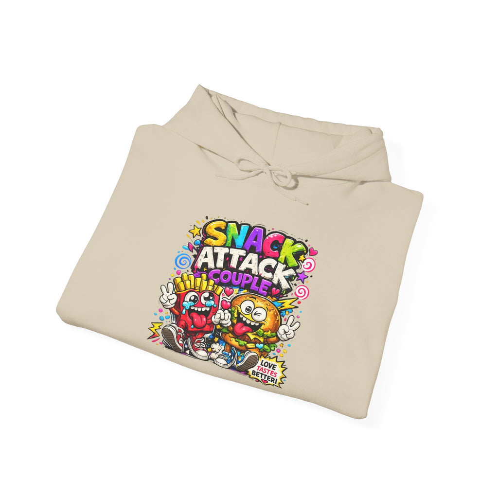 Snack Attack Couple Hoodie – Funny Food Sweatshirt