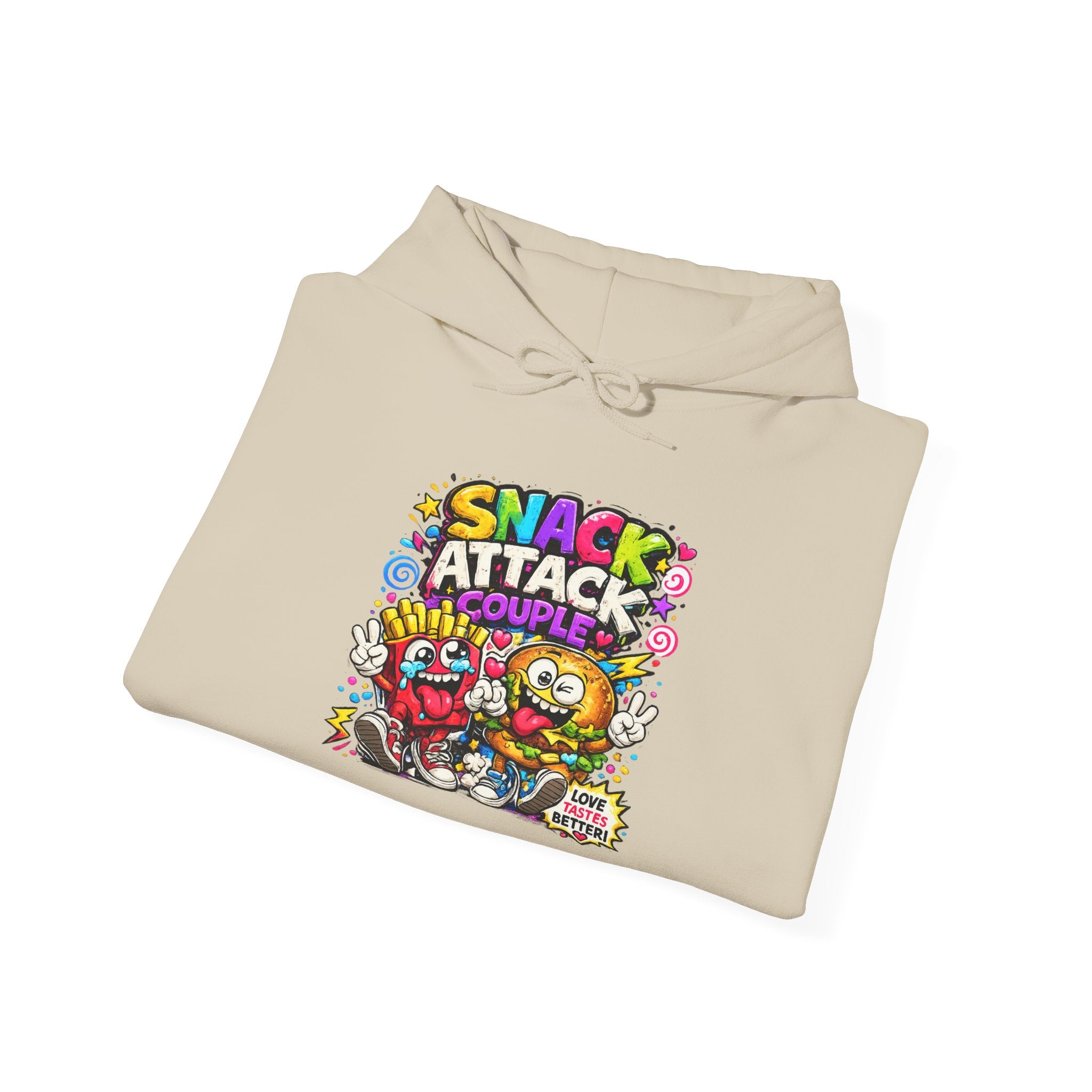Snack Attack Couple Hoodie – Funny Food Sweatshirt