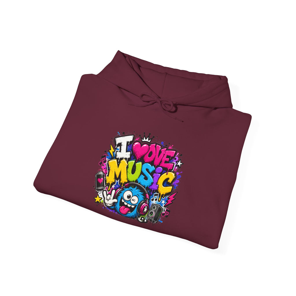I Love Music Hoodie – Graffiti Music Sweatshirt