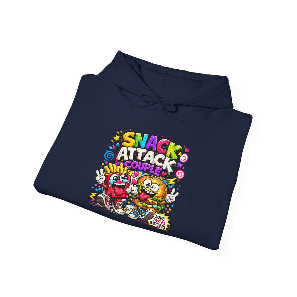 Snack Attack Couple Hoodie – Funny Food Sweatshirt