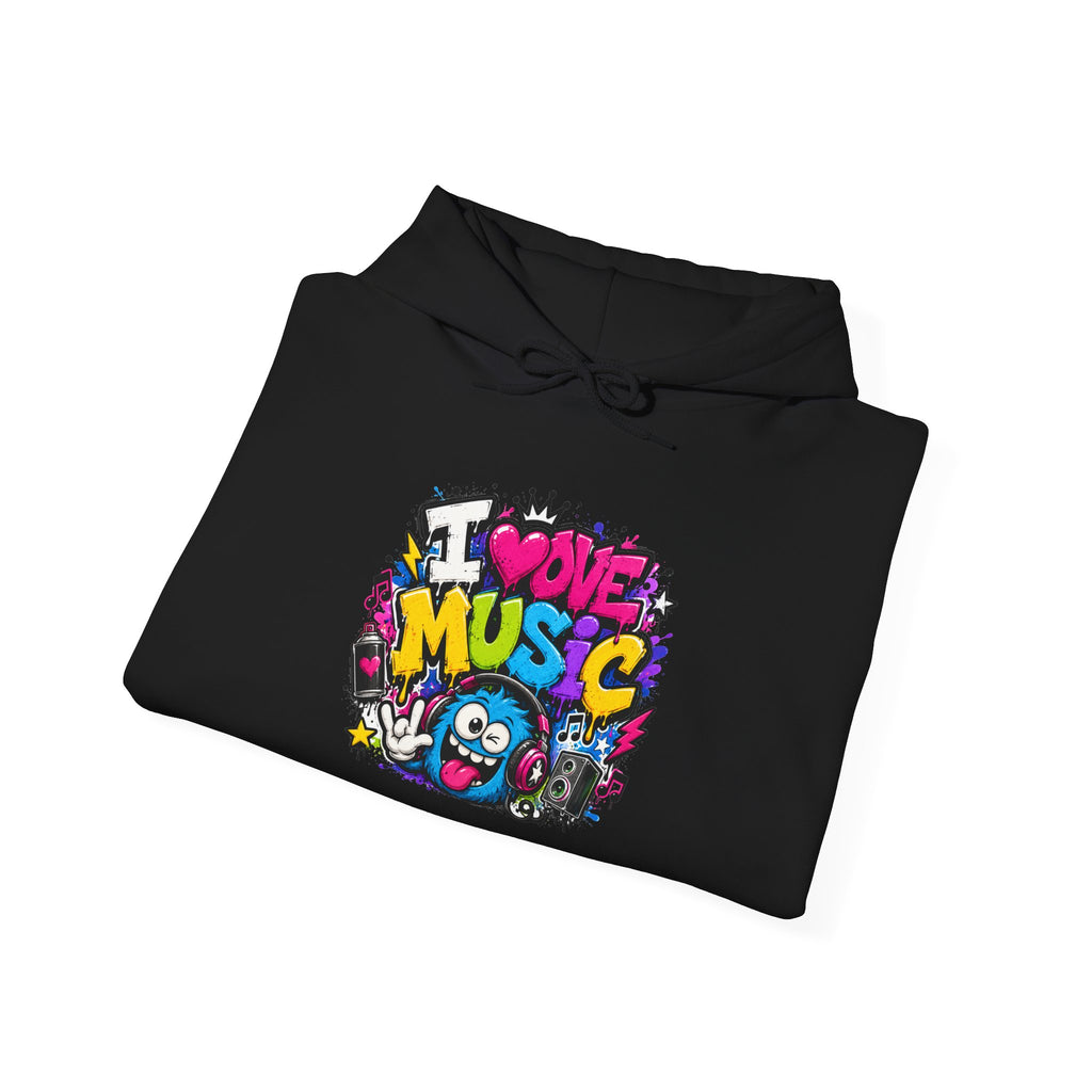 I Love Music Hoodie – Graffiti Music Sweatshirt
