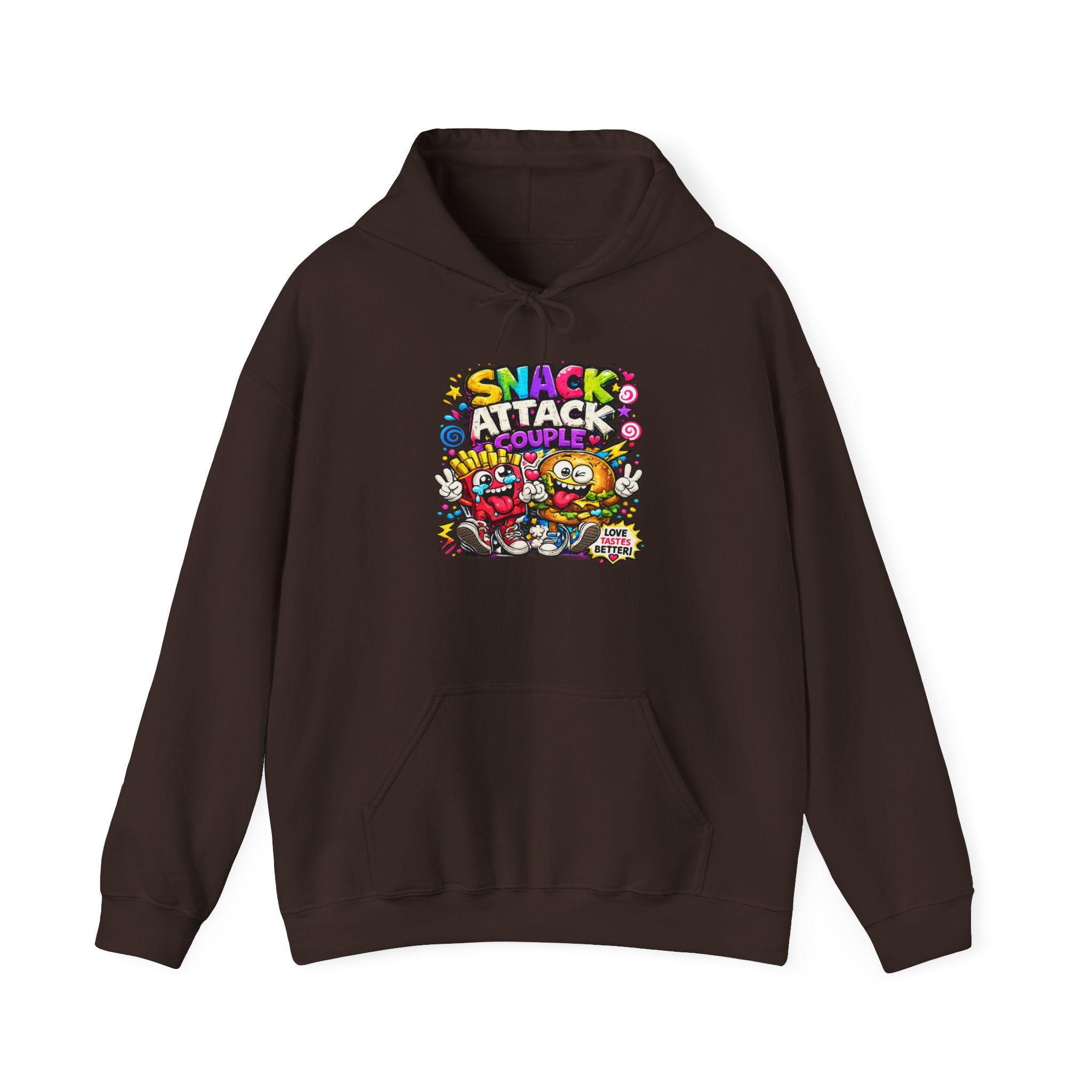 Snack Attack Couple Hoodie – Funny Food Sweatshirt