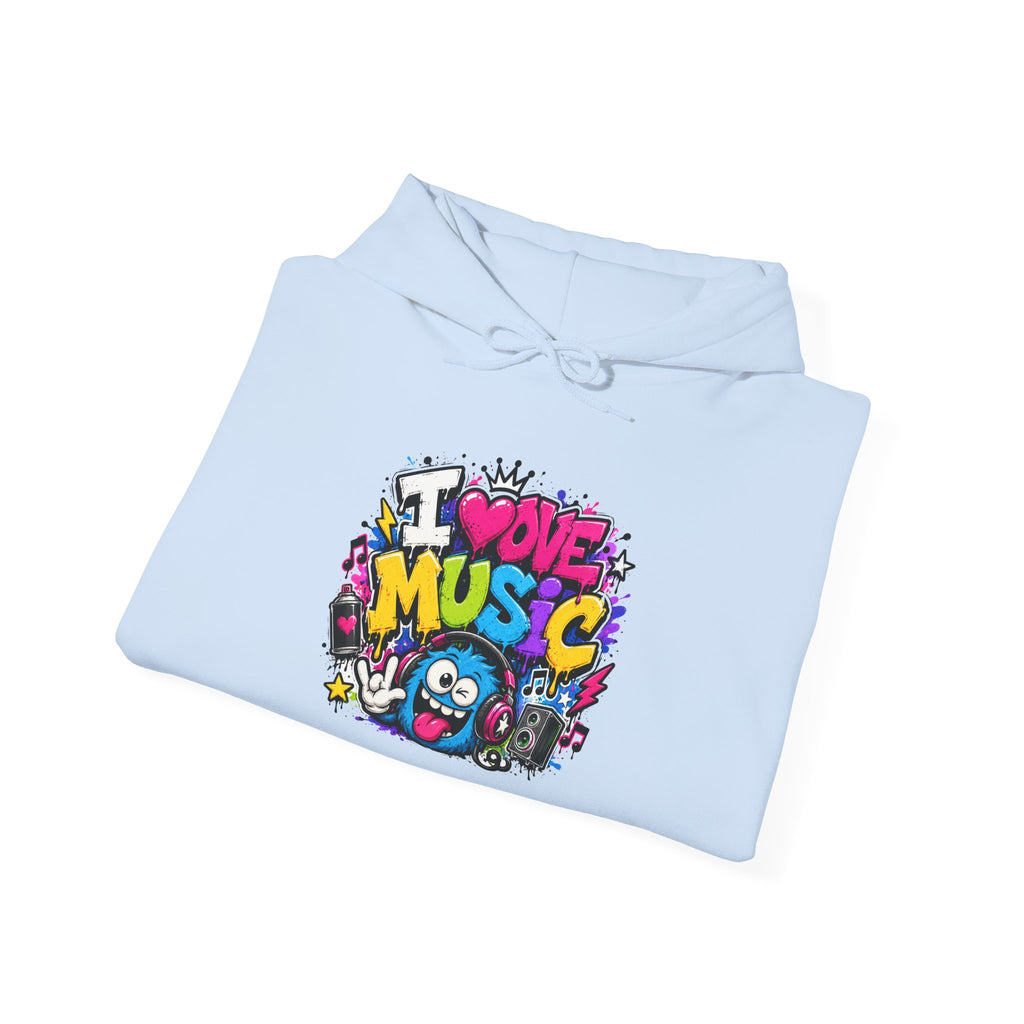 I Love Music Hoodie – Graffiti Music Sweatshirt