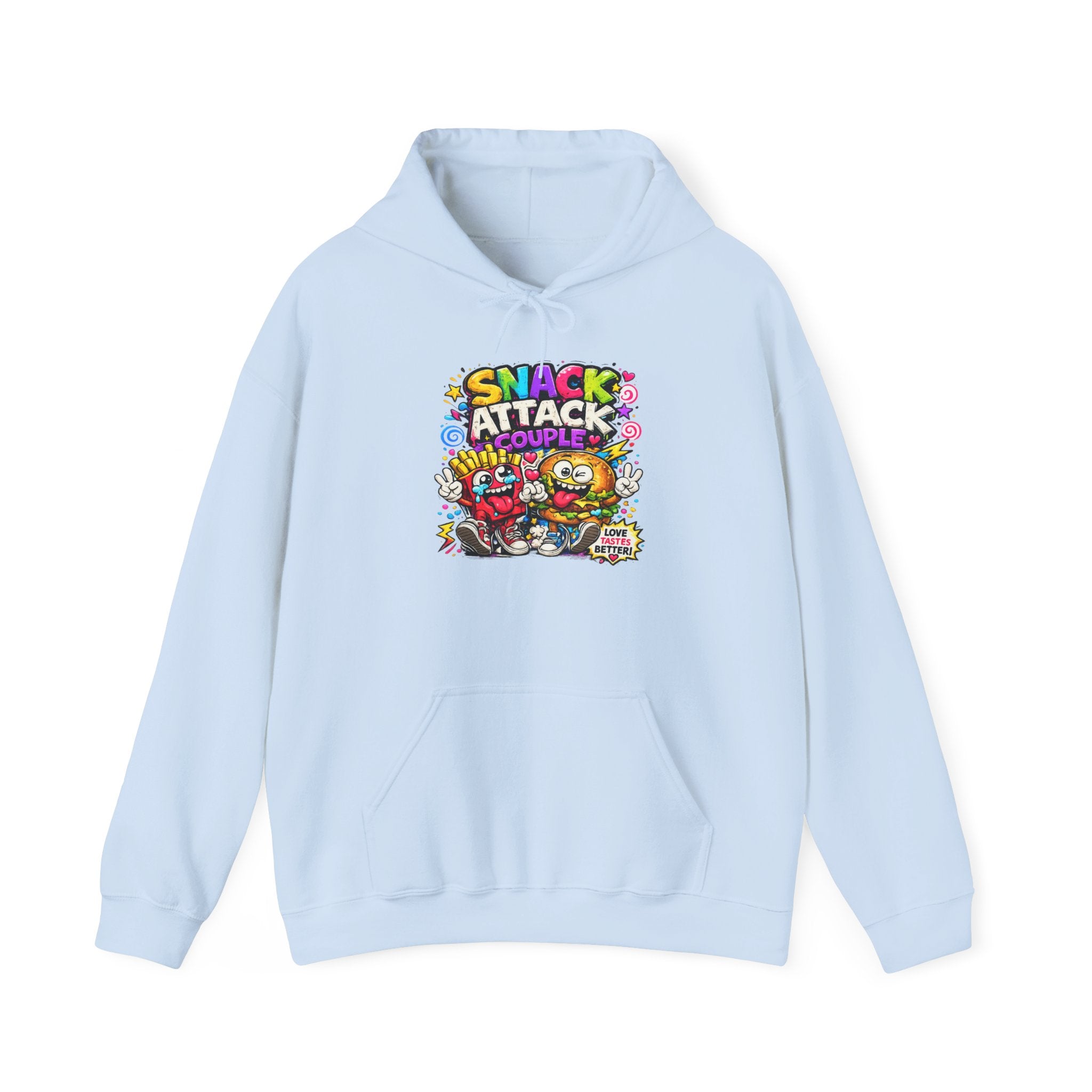 Snack Attack Couple Hoodie – Funny Food Sweatshirt