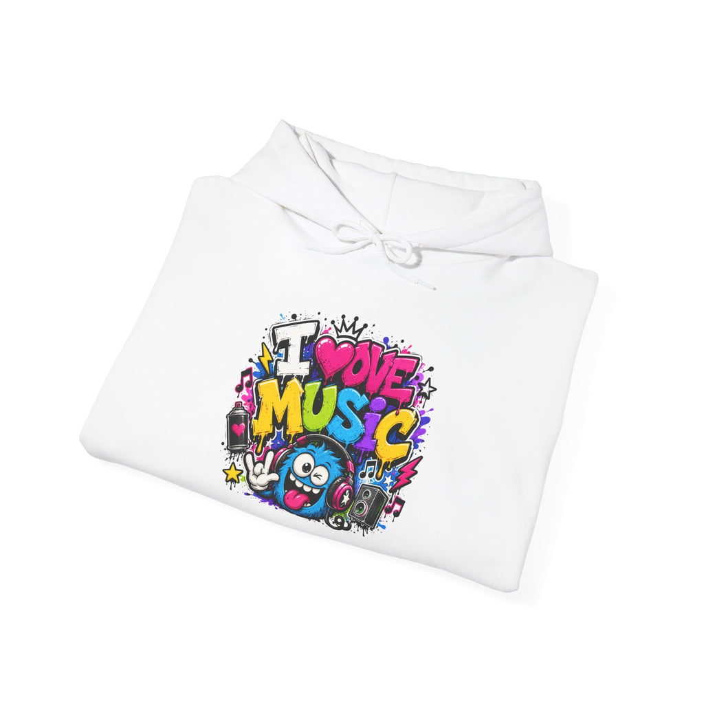 I Love Music Hoodie – Graffiti Music Sweatshirt
