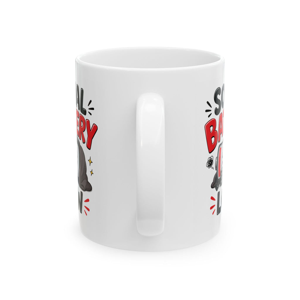 Social Battery Low Mug – Funny Introvert Coffee Cup