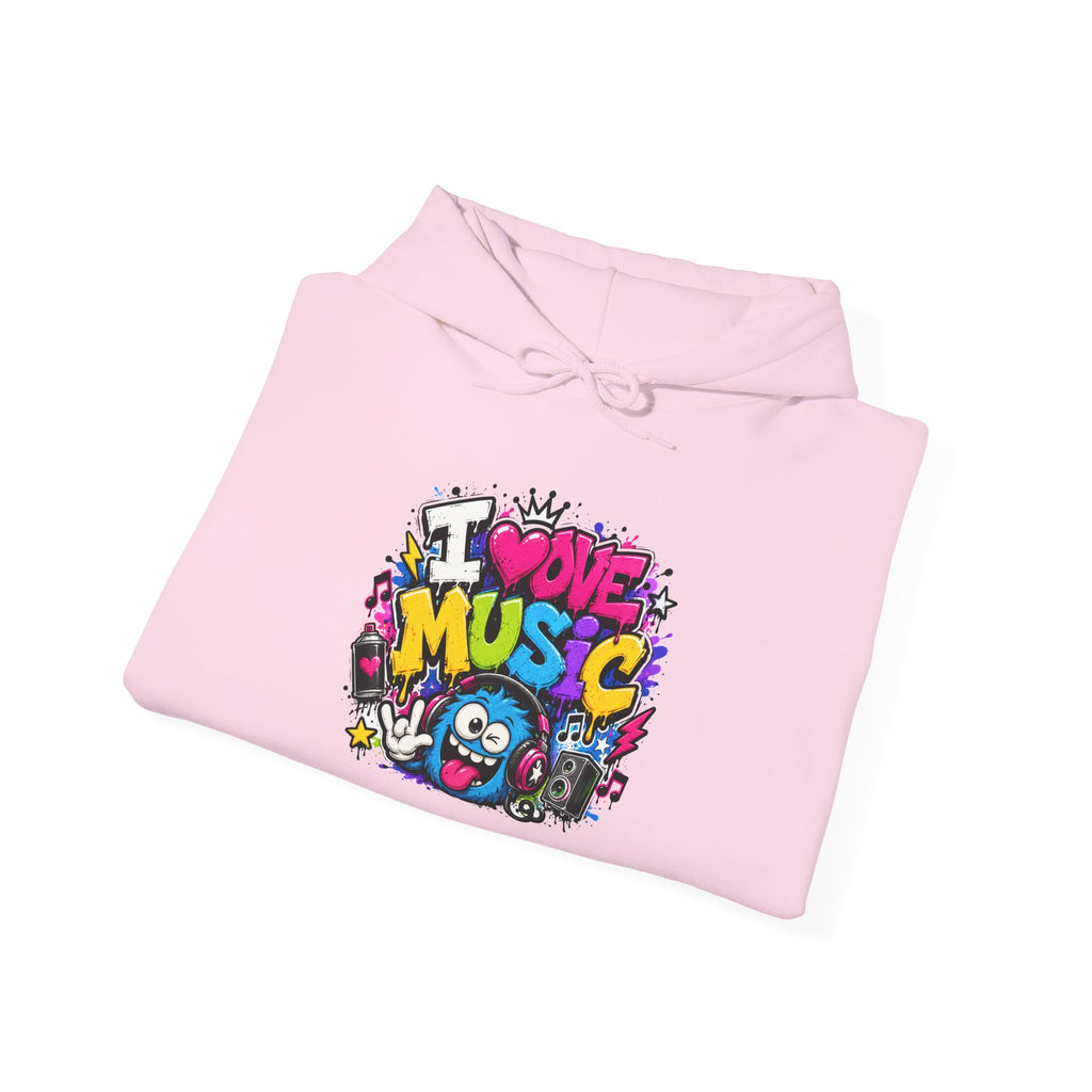 I Love Music Hoodie – Graffiti Music Sweatshirt
