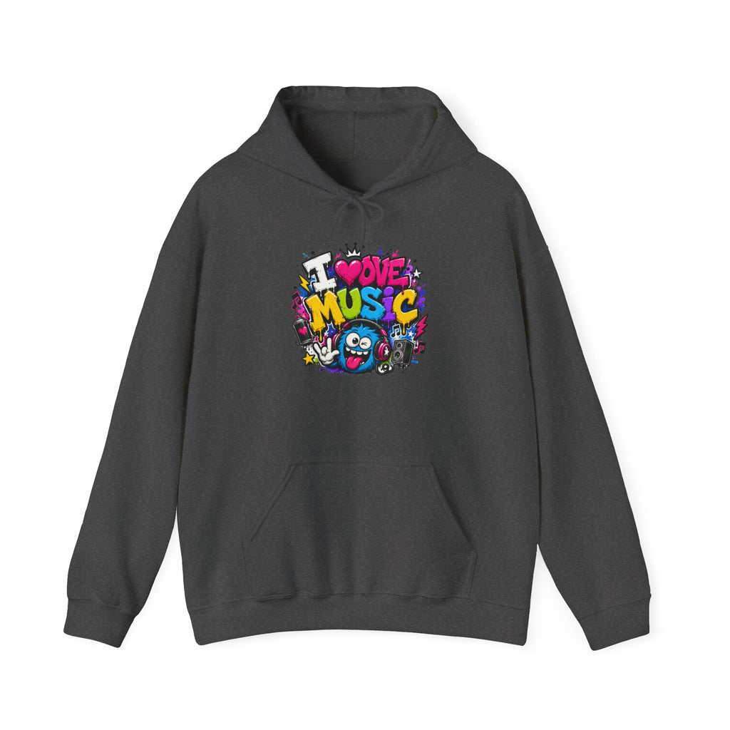I Love Music Hoodie – Graffiti Music Sweatshirt