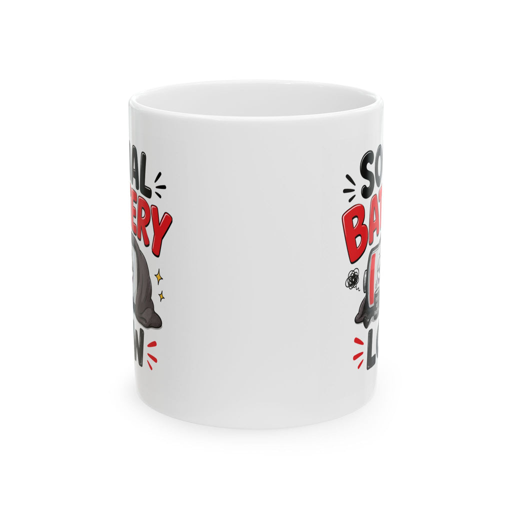 Social Battery Low Mug – Funny Introvert Coffee Cup