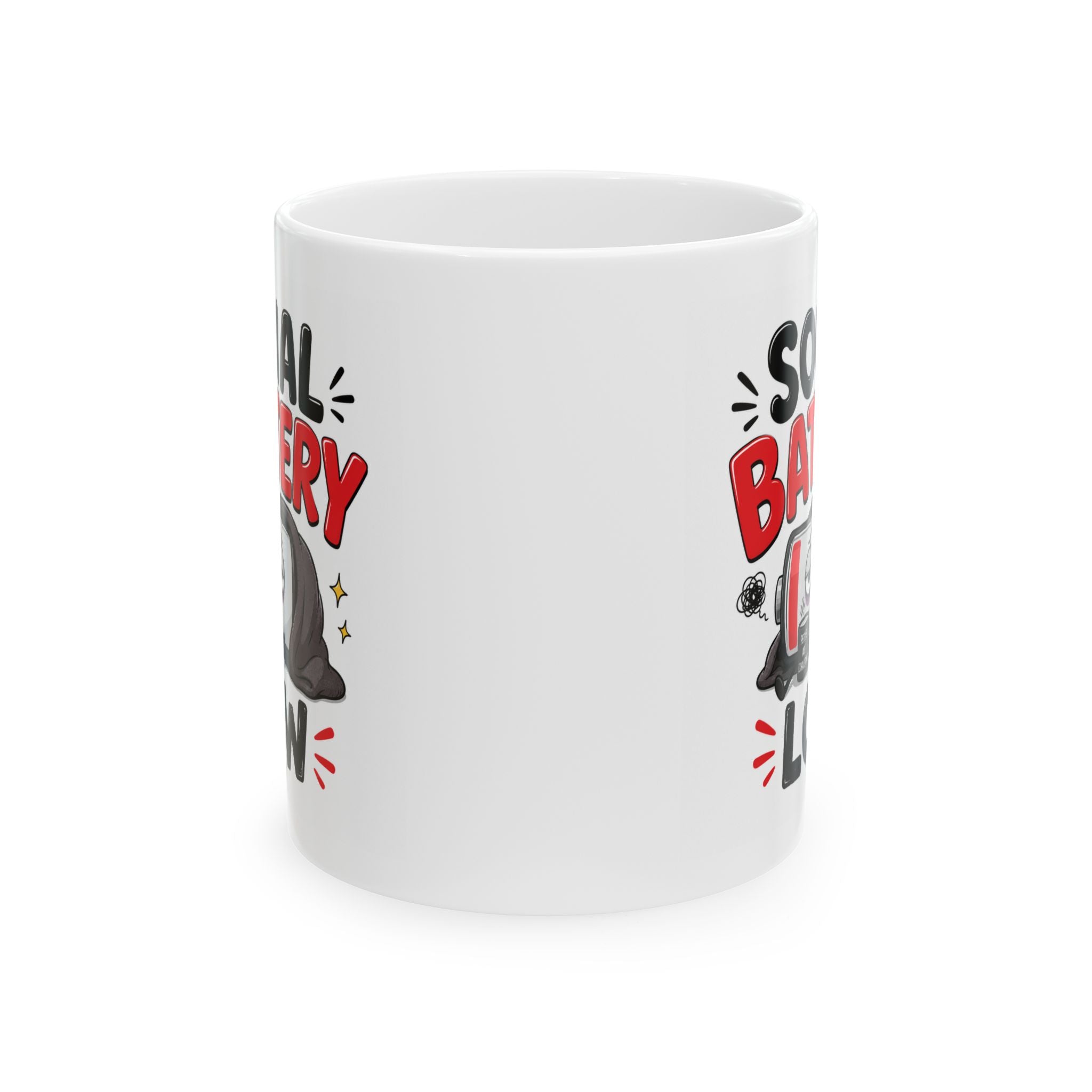 Social Battery Low Mug – Funny Introvert Coffee Cup