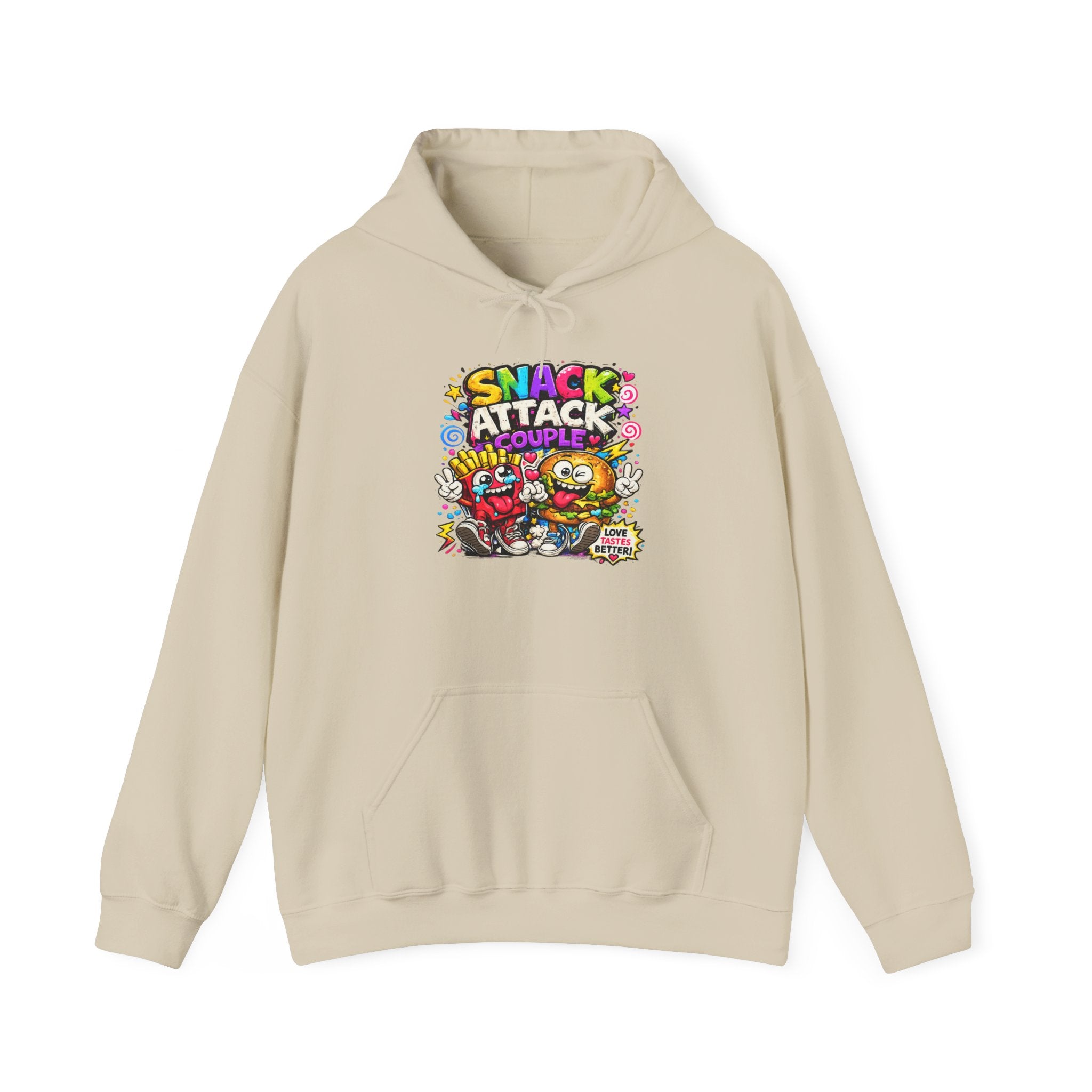 Snack Attack Couple Hoodie – Funny Food Sweatshirt