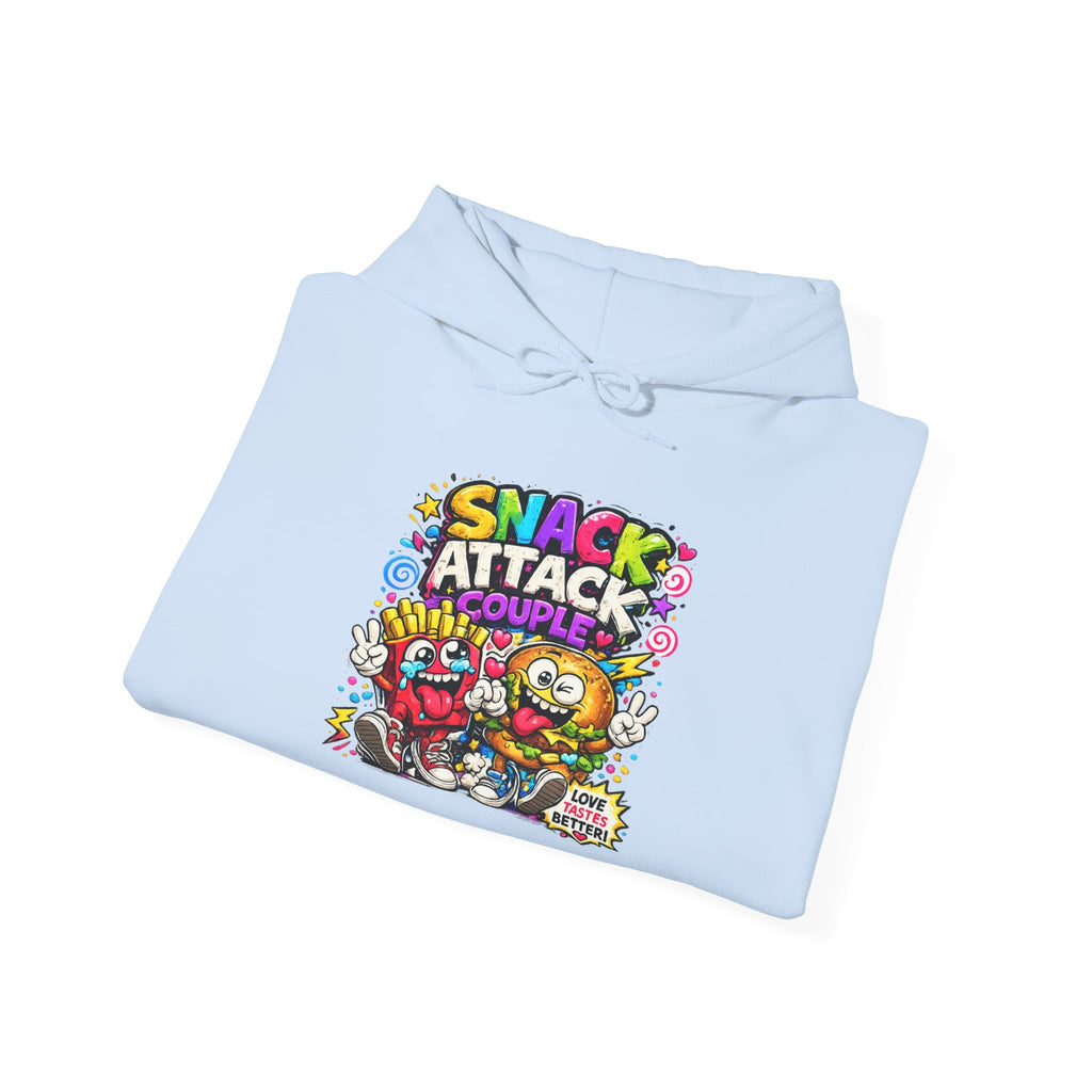 Snack Attack Couple Hoodie – Funny Food Sweatshirt